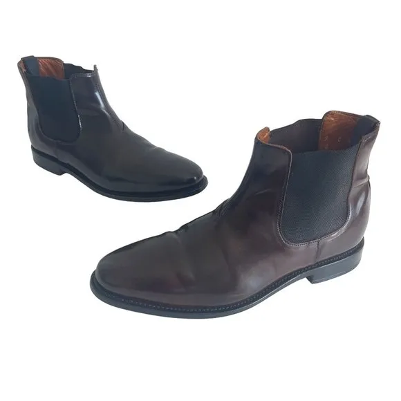 Allen Edmonds Liverpool Brown Leather Chelsea Boots, 4408, Size 9 C
