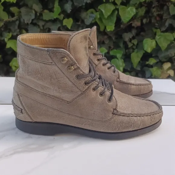 Allen Edmonds YUMA Leather Moc Toe Boots Mens 8.5 D Gray