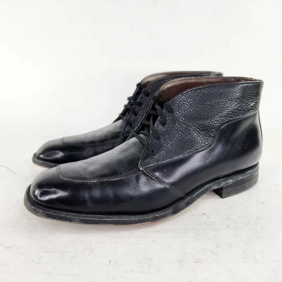 Foot So Port Supreme Mens Black Leather Dress boot US 10.5 D Lace Up Chukka Boot