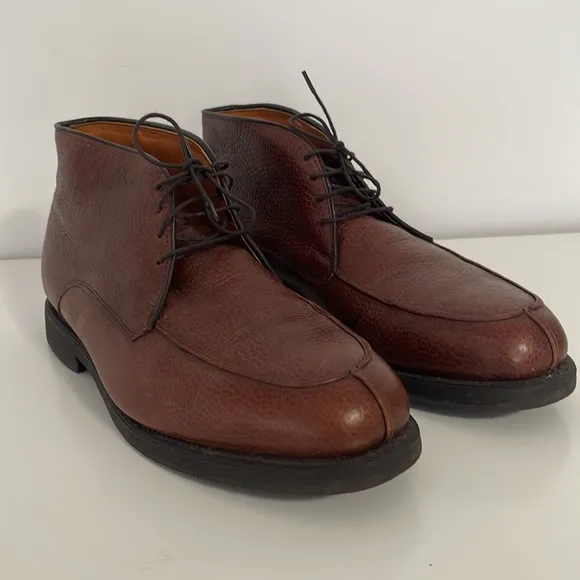 ALLEN EDMONDS Worthington Brown Leather Chukka Ankle Boots 8 EEE ~ Shoe Tree Inc