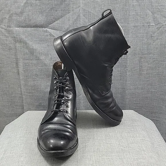 Allen Edmonds Andover black leather Derby lace-up boots Cap Toe, men's SZ 12.5D