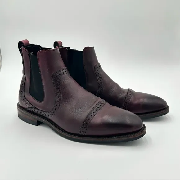 Allen Edmonds Lombard Cap Toe Chelsea Slip On Boot Merlot 9 D Dainite 4310