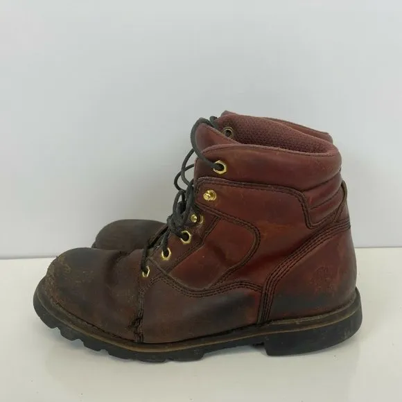 Chippewa 6 Inch Redwood Lace Up Work Boots Leather Mens Size 9.5 W