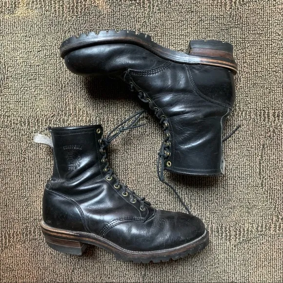 CHIPPEWA - Vintage Lugger leather boots in Black, 11
