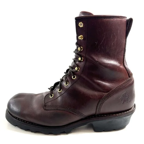 Chippewa Redwood Mens Size 14 Insulated 8” Logger Boots Brown Leather 73025