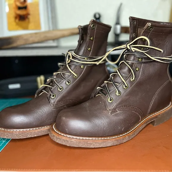 Chippewa Logger 8” Boots 8.5 EE Brown Leather