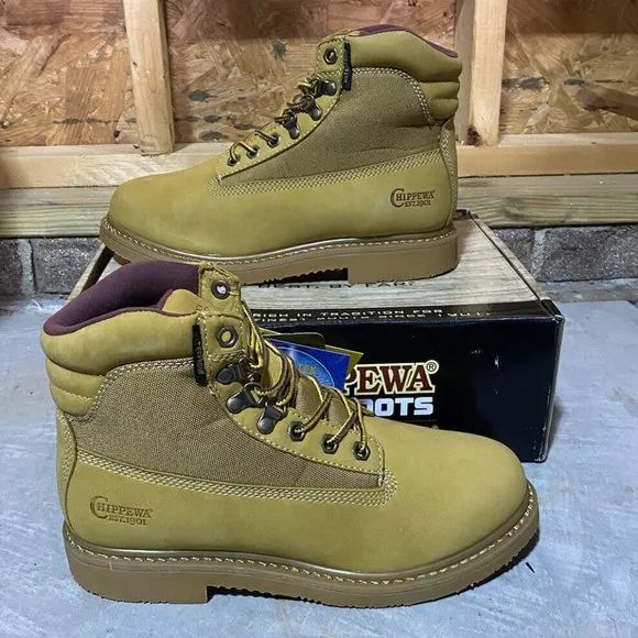 Chippewa Golden 24513 Leather Boots 6" Insulated Soft Toe Work Boots Size 8W
          
      NWT