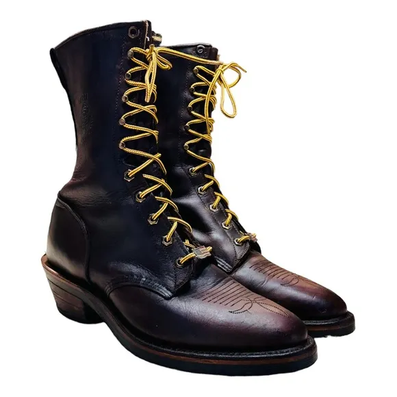 VTG Chippewa Logger Boots - Brown - Made In USA