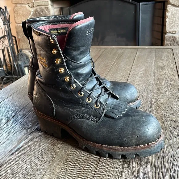 Mens steel toe black oiled Chippewas size 8