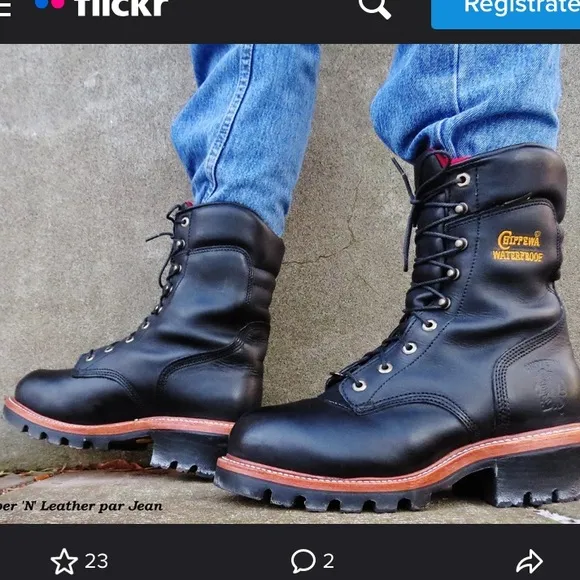 CHIPPEWA steel Toe 9” waterproof insulated logger black size 8