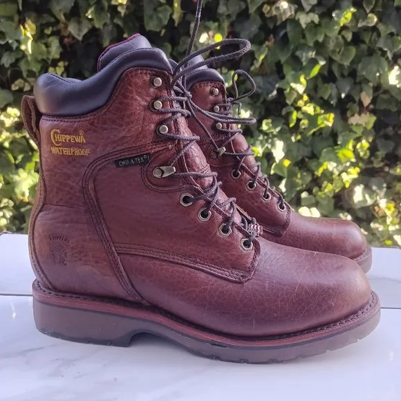 Chippewa 8" Men's Lace Up Waterproof Insulated Tan Leather Boots Size 9 D
          
      NWT