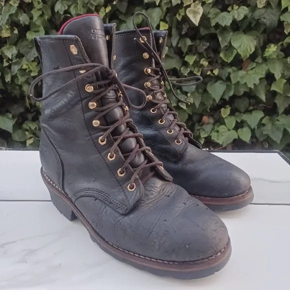 Chippewa Logger Boots Men's Size 9 M Black 73015