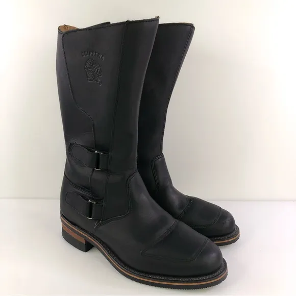 Chippewa 12" 27862 Oddessa Rally Black Leather Motorcycle Boots Men's 11 D