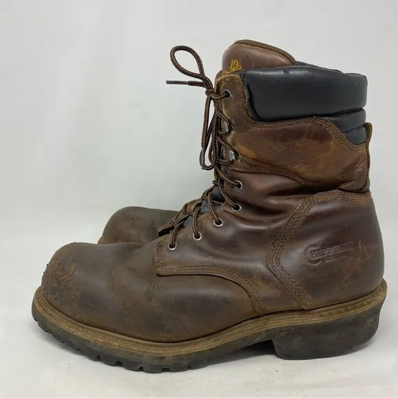 Chippewa Men’s Brown Leather Hador Steel Toe Lace Up Boots Size 14 XW