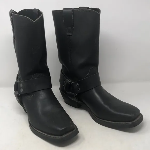 Chippewa Men’s Black Harness Bike Boot  Leather Moto Motorcycle Boots