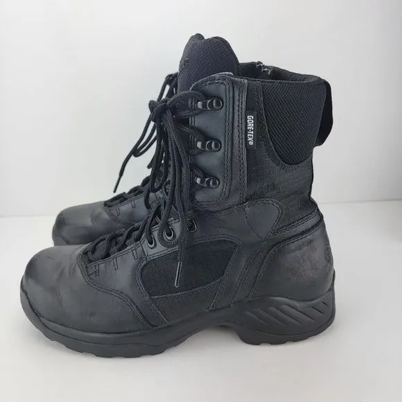 Danner Mens Size 8.5 Black Leather Kinetic GTX Side Zip 8" Law Enforcement Boots
