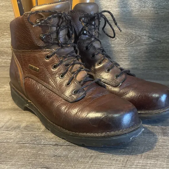 Danner 8" Workman GTX Brown Leather Boots Mens 12 EE Waterproof Gore Tex