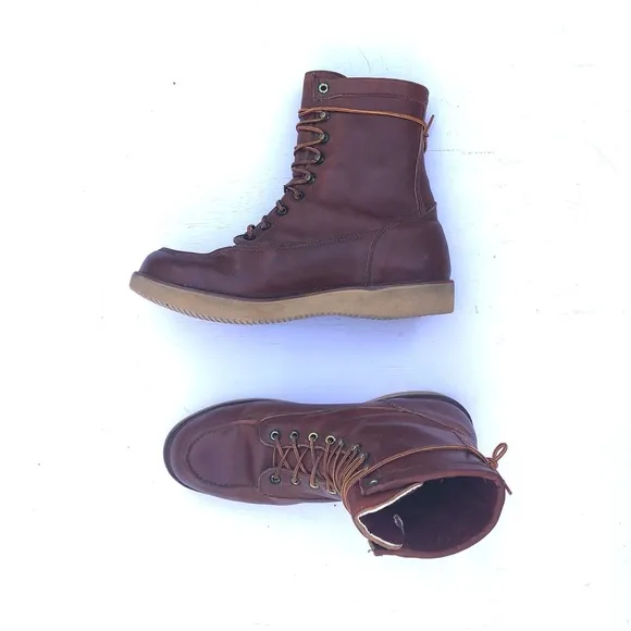 Danner Brown Leather Lace Up Boots Vibram Sole Mens Sz 11