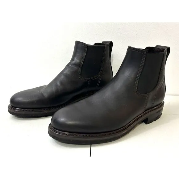 Filson Slip On Work Boots Mens Size 12 M Dark Brown Leather Chelsea Pull On Welt