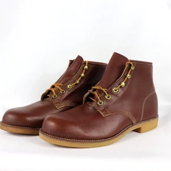 Vintage New Georgia Boot Leather Brogue Boots 9 XW