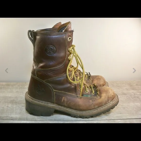 Georgia Linesman Logger Mens Work Boots Size 8 W