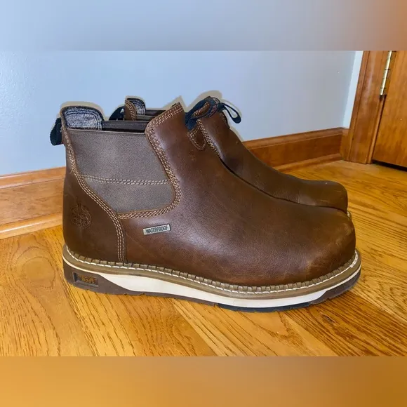 Men’s Georgia Boot AMP LT Wedge Steel Toe Waterproof Chelsea Work Boot Size 12W