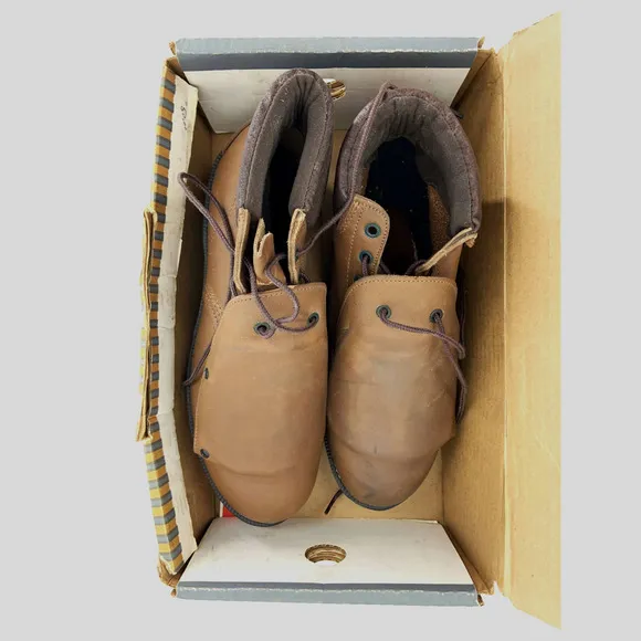 Vintage Georgia Boot Comfort Core Metatarsal Lace Leather Work Boots 11M Brown