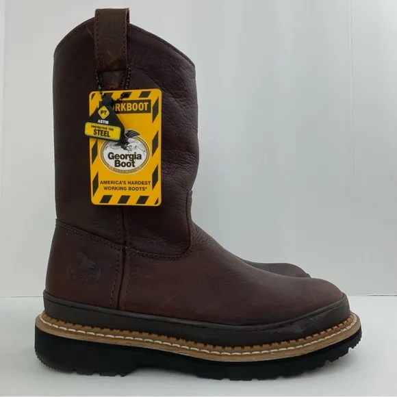 Georgia Boot Men’s Brown Leather Giant Steel Toe Pull-On Work Boots
          
      NWT