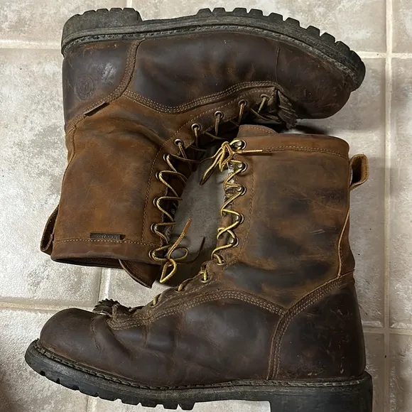 GEORGIA G8048 Heritage Insulated Waterproof Low-Heel Logger Vibram Work Boots