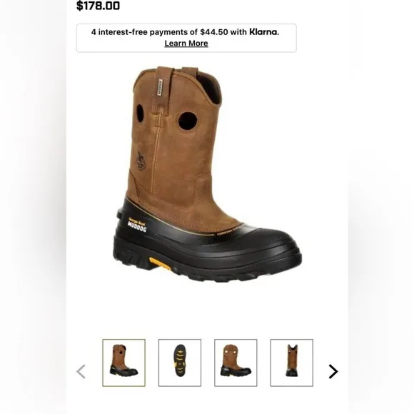 Georgia Boot 11" Muddog 2 Mens Size 12M Leather Rubber Work Boots