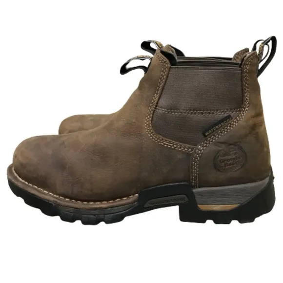 Georgia Boot Eagle One Waterproof Chelsea Brown Soft Toe Mens 10W GB00315