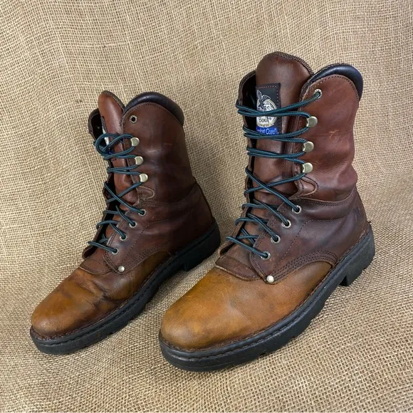 Georgia boot work boot hiking eagle light wild wood  leather brown size 10 M
