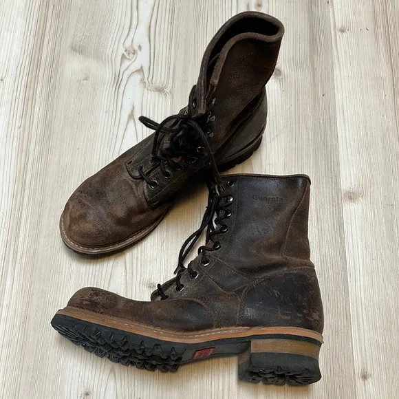 Georgia Brown Suede Logger Boots