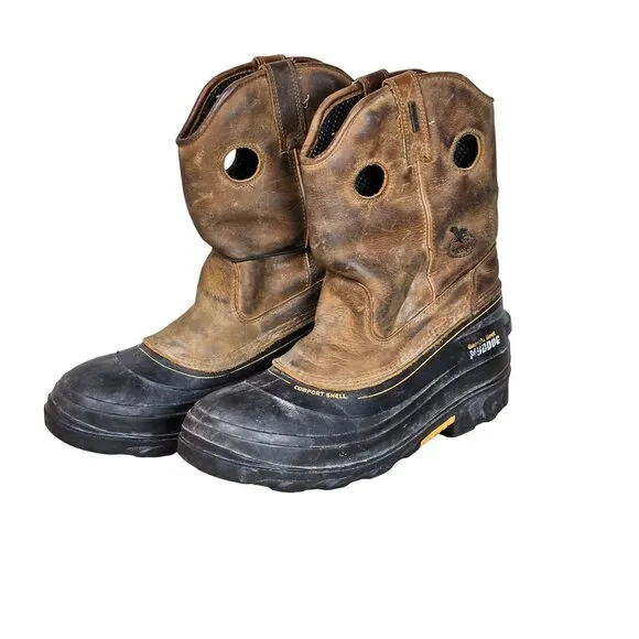 Georgia Boot Mens Muddog Waterproof Boots Size 11W ASTM 11" CT Black Tan GB00243