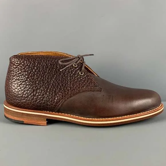 HELM Brown Leather Lace Up Chukka Boots
