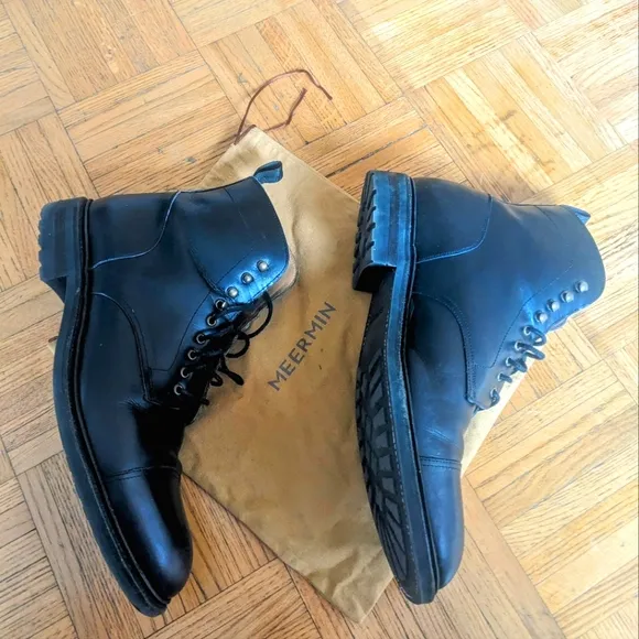 Meermin Jumper Boots in black boxcalf - men's 10.5 UK / 11.5 US