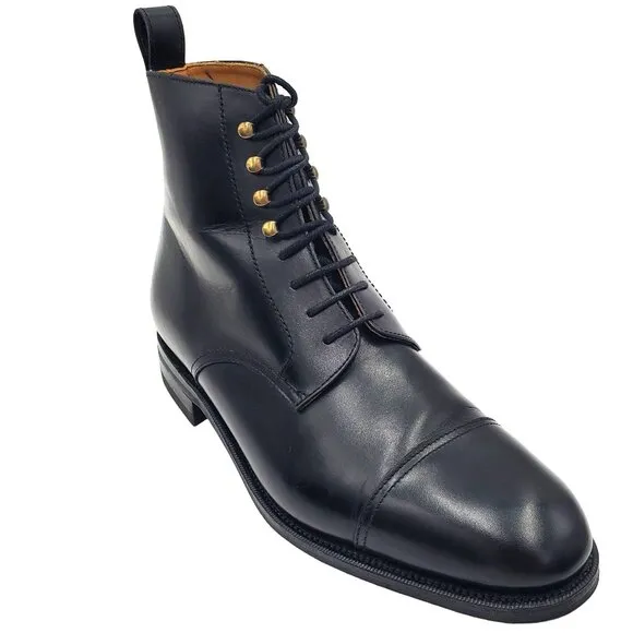 Meermin 101527 Goodyear Welted Men's Size 11.5US Black Calf Leather Cap Toe Boot