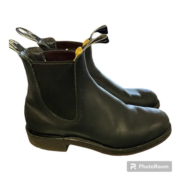 R.M. Williams Leather Ankle Boots Black Mens UK Size 4G (US Men 5, Women 6.5)