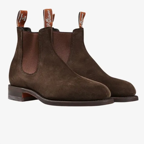 R.M. Williams brown suede Chelsea boots