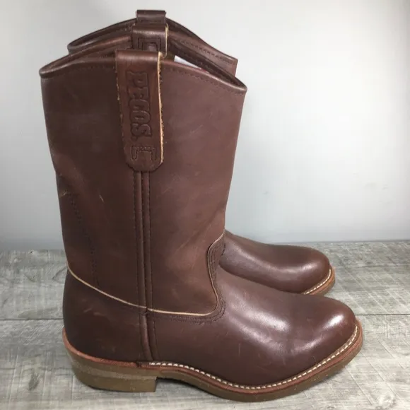 Red Wing 1155 Nailseat Men Leather Work Soft Toe Pull On Motorcycle Boots Size 7