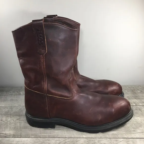 Red Wing Pecos 4470 SuperSole Men Leather Safety Toe Pull-On Motorcycle Boots 13