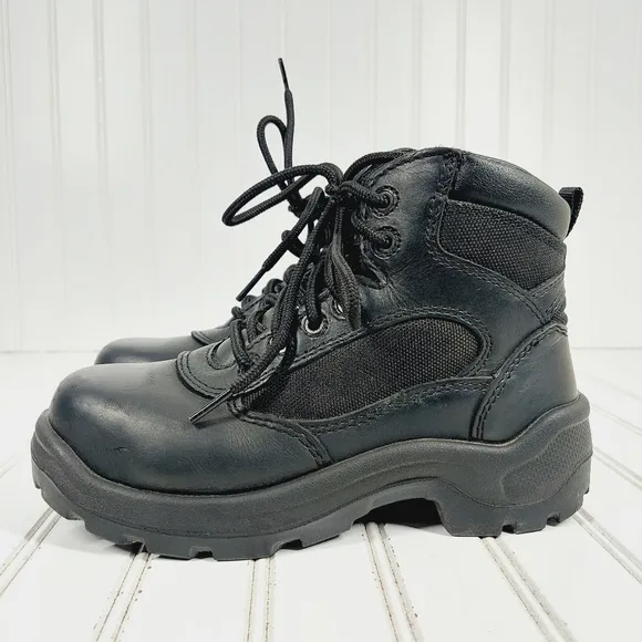 Red Wing Shoes Worx Black Leather Lace Up Work Boots i387