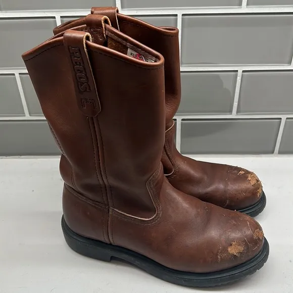 Red Wing Pecos Work Boots Brown Mens Sz 5.5D Steel Toe ASTM F 2413-05 Style 2231