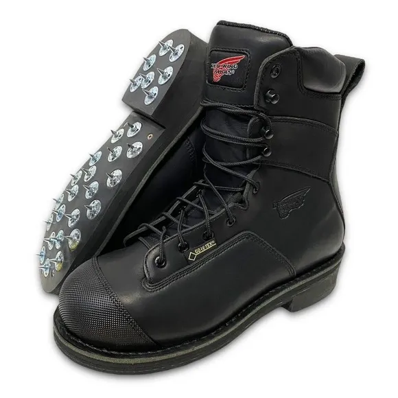 Red Wing Mens GoreTex Steel Toe Spiked Calk Logger Boots Size 8 EE Work New Rare