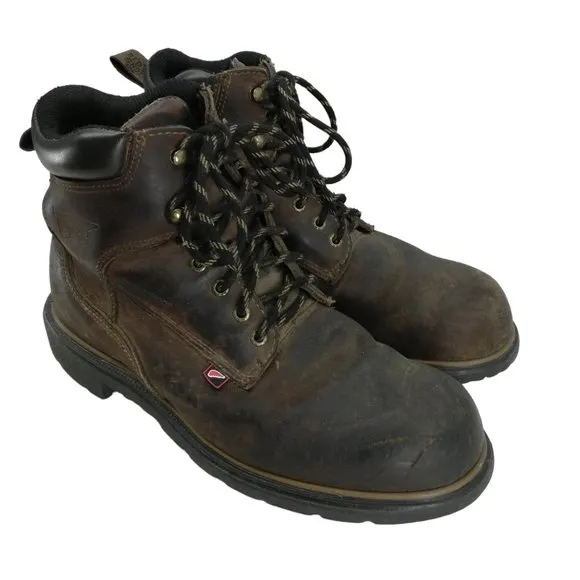 Red Wing Dynaforce 6" Waterproof Work Boots Size 10 Brown Leather 415 Soft Toe