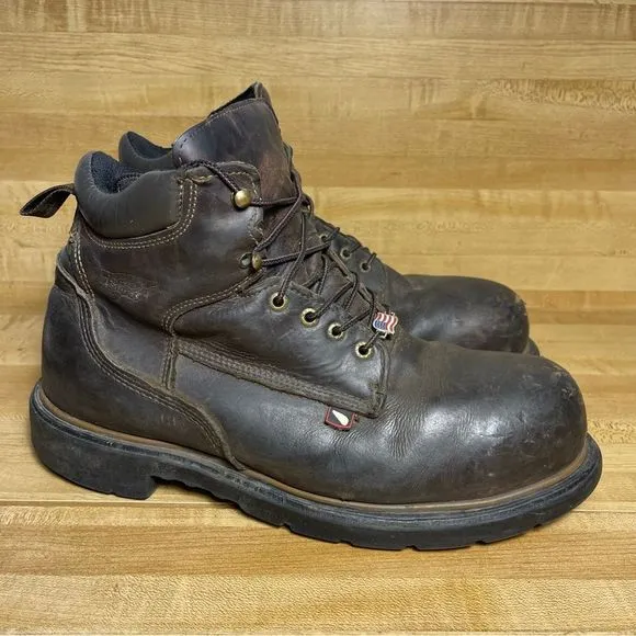 Red Wing Work Boots 4215 Mens 6" Waterproof Steel Toe Leather Size 12 EE Brown