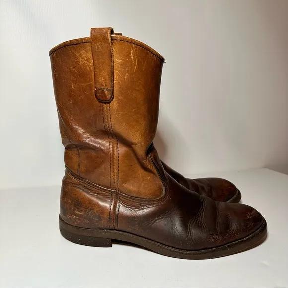 vintage red wing boots pecos pull on cowboy boots mens size 11.5D (23345)