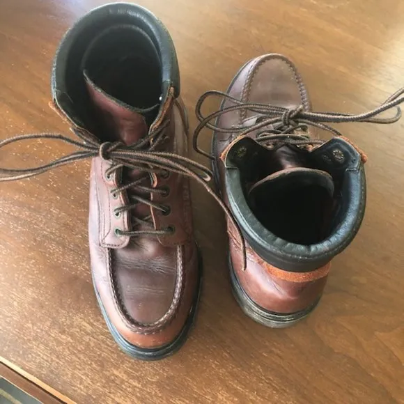 RED WING Boots Classic 202 Moc Toe Supersole Copper Mens 6 Vintage