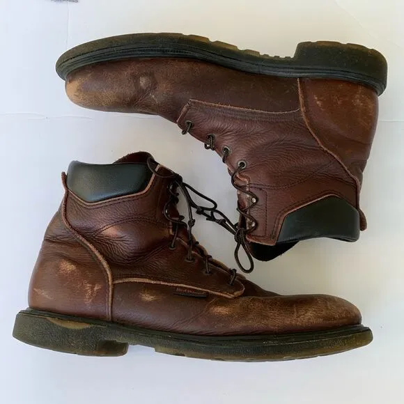 Red Wing soft toe brown leather lace up work boots men’s size 16