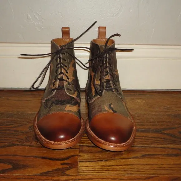 TAFT Men's "The Saint Boot in Camo" Lace Up Dress Boots Size 41 (US 8)